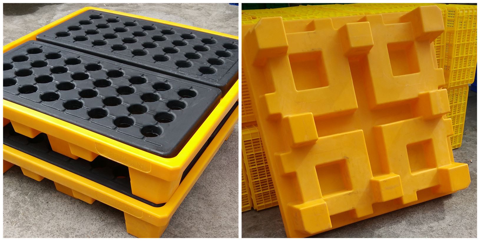 Heavy duty hdpe spill containment pallets